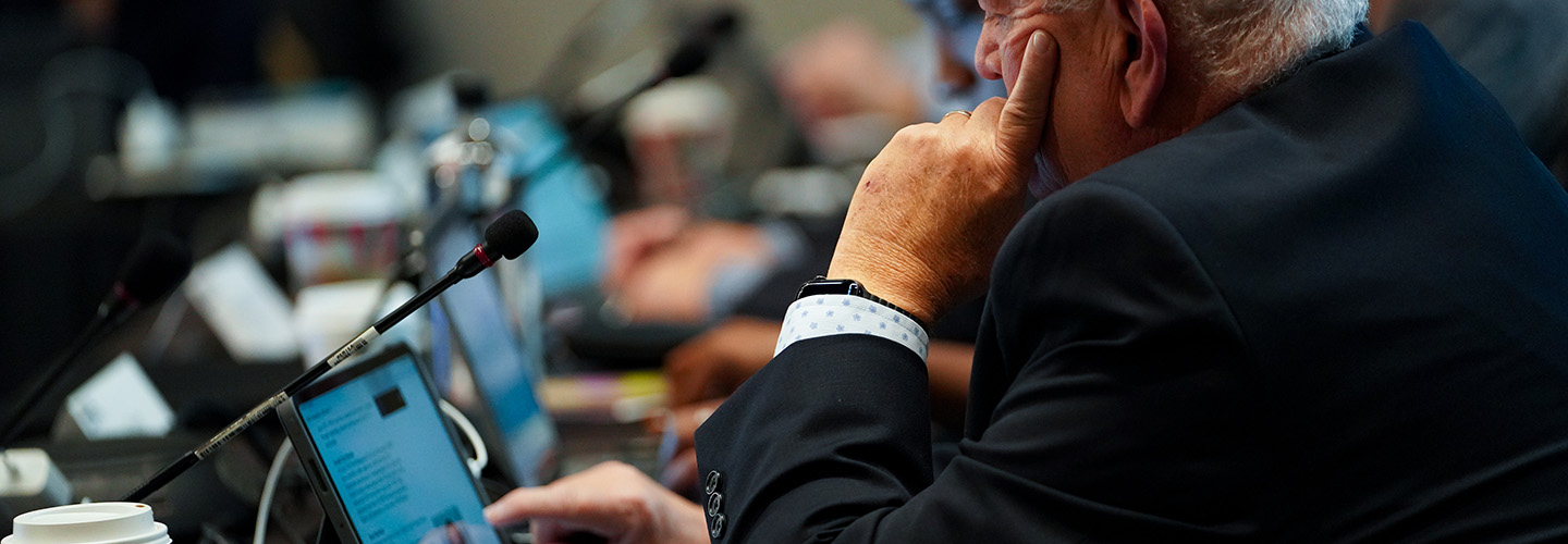 FirstNet Authority Board members listen during a meeting