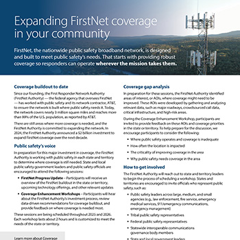 Expanding FirstNet coverage in your community