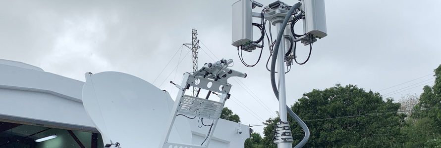 Cell on Wheels being used for communication