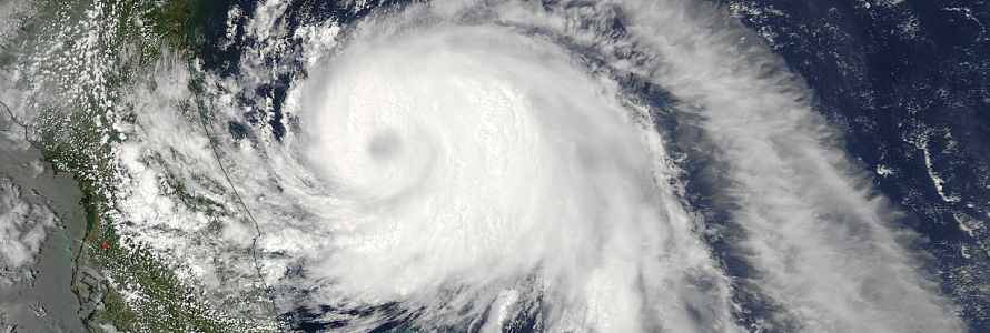 Satellite view of a hurricane