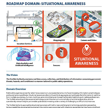 First page of fact sheet for FirstNet Authority Roadmap domain Situational Awareness