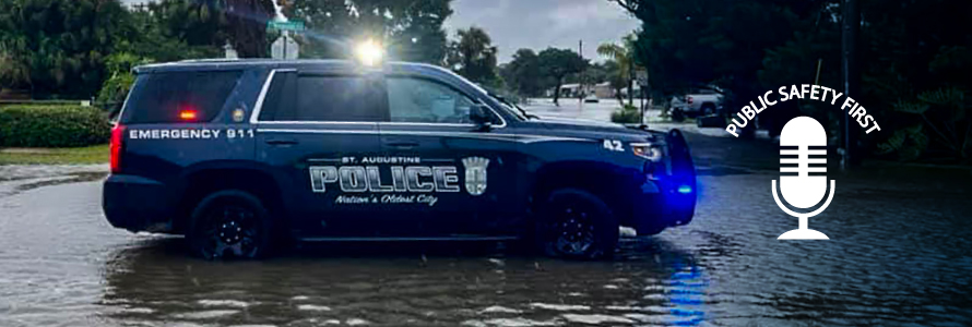 St. Augustine Police SUV with blue Gradient background 