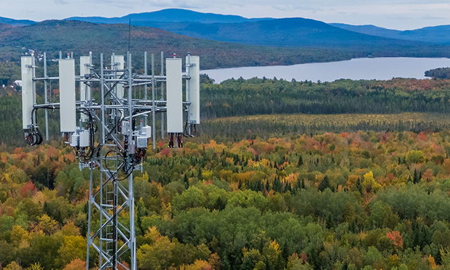 FirstNet cell site in a rural area of Maine