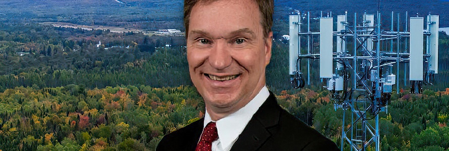 Joe Wassel headshot, FirstNet cell tower