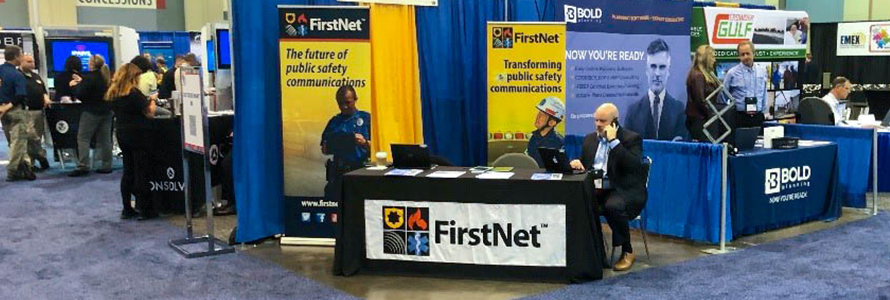 FirstNet Authority staff at FirstNet booth at International Association of Emergency Managers annual conference.