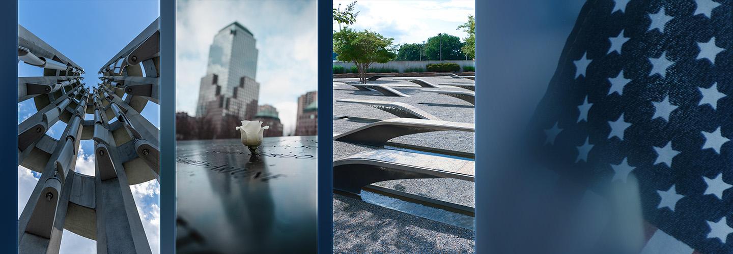 Flight 93 National Memorial; National September 11 Memorial in New York City; National 9/11 Pentagon Memorial; The American flag