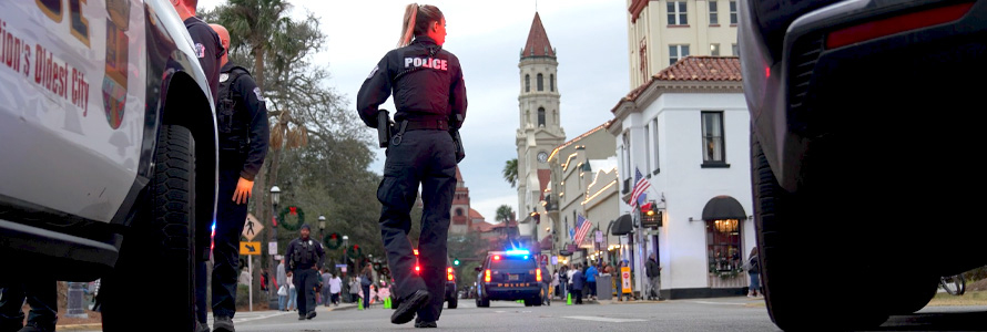 St Augustine police outside during an event.