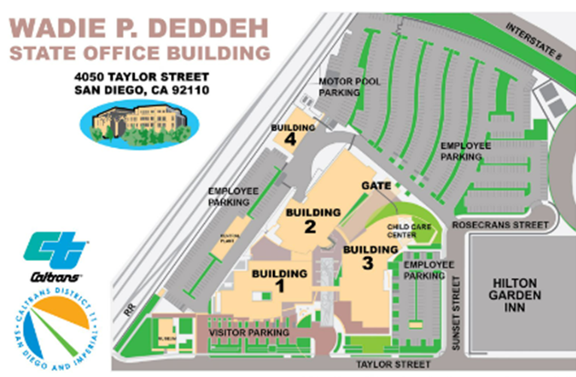 Waddie P. Deddah State Office Building campus map