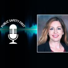 Audio wav; Public Safety First podcast icon; Headshot of Jennifer Harder; “Jennifer Harder; FirstNet Authority”; headshot of Jessica Ballew; “Jessica Ballew, Texas Department of Public Safety”; headshot of Alison Kahn; “Alison Kahn, NIST Public Safety Communications Research Division”