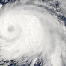 Satellite view of a hurricane