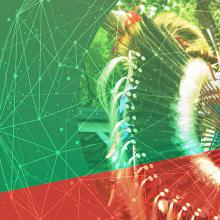 Public Safety First podcast logo; dancing during the annual Meskwaki Nation Powwow