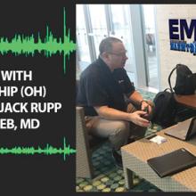 Senior EMS Advisor Brent Williams chats with Plain Township (OH) Assistant Fire Chief Jack Rupp and Dr. Paul Zeeb