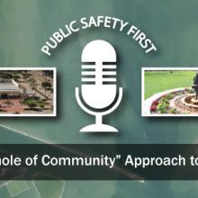 Texas City's “whole of community” approach to emergency communications and use of FirstNet to enhance school safety efforts A map of Texas City, Texas overlayed with images from the city, the Public Safety first logo, and the words "Texas City takes a 'whole community' approach to emergency comms