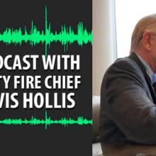 Deputy Chief Travis Hollis of the Rogers Fire Department speaks with Michael Varney Deputy Chief Travis Hollis of the Rogers Fire Department speaks with Michael Varney