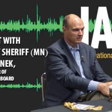 FirstNet Board’s Vice Chair, Richard Stanek and FirstNet Authority’s Senior Law Enforcement Advisor, Harry Markley Harry Markley and Richard Stanek speak, sitting at a table