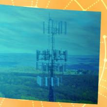 The silhouette of the State of Colorado revealing a cell tower inside The silhouette of the State of Colorado revealing a cell tower inside