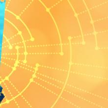 The silhouette of the State of New Hampshire revealing a cell tower inside; radiating connectivity illustration The silhouette of the State of New Hampshire revealing a cell tower inside; radiating connectivity illustration