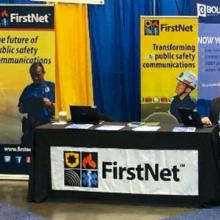 FirstNet Authority staff at FirstNet booth at International Association of Emergency Managers annual conference.