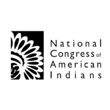 National Congress of American Indians logo; PSAC representatives and FirstNet Authority staff sit around a table discussing agenda 