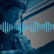 Sound wave; An app developer tries on firefighting gear, pulls on a glove