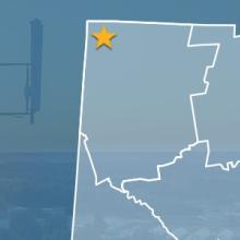 State of Connecticut with counties outlined; a star locating Salisbury, a cell tower State of Connecticut with counties outlined; a star locating Salisbury, a cell tower