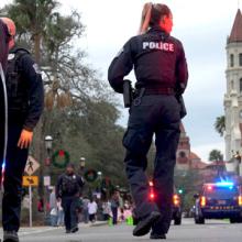St Augustine police outside during an event.