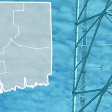 County map of Connecticut, cell tower County map of Connecticut, cell tower