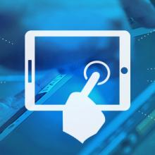 User Experience Roadmap domain icon, responder uses a tablet User Experience Roadmap domain icon, responder uses a tablet