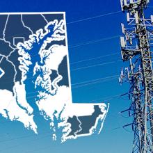 County map of Maryland, FirstNet tower 