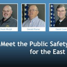 headshots over their names sit above the USA with the eastern region highlighted