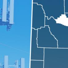 Map of Wyoming showing county lines with Hot Springs County highlighted, FirstNet-enabled purpose-built FirstNet cell site Map of Wyoming showing county lines with Hot Springs County highlighted, FirstNet enabled purpose-built FirstNet cell site.