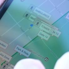 map of Missing persons app on smart device  