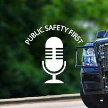 Public Safety First podcast icon; Kleberg County Sheriff’s Office vehicle 