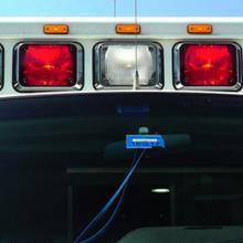 Ambulance windshield and emergency lights Ambulance windshield and emergency lights