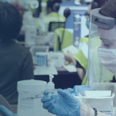 Mass vaccination site at University of Maryland, Baltimore 