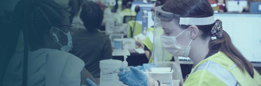 Mass vaccination site at University of Maryland, Baltimore 