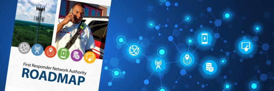 Cover of Roadmap 2020 report over a graphic representation of a network spreading outwards and incorporating symbols of each of the six Roadmap domains.