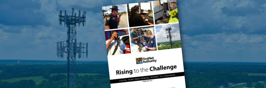 Annual Report to Congress publication cover; Cell phone tower