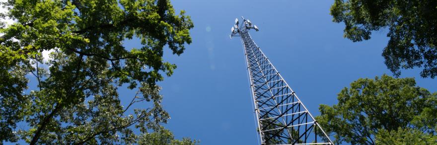 A FirstNet cell tower in Swain county provides coverage to rural area