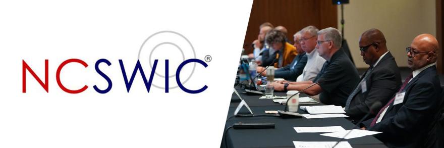 National Council of Statewide Interoperability Coordinators logo; Public Safety Advisory Committee members seated at a table