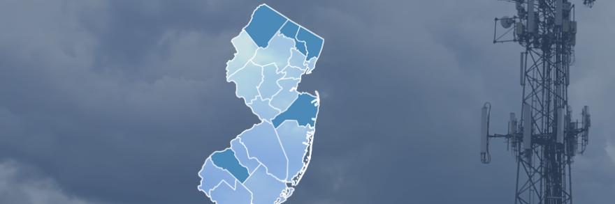 State of New Jersey with five counties highlighted