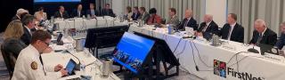 FirstNet Authority Board members sitting around a table during a Board meeting