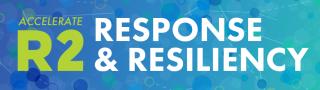 Graphic with connected dots and title of the Accelerate R2 Response and Resiliency program