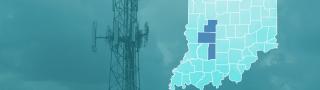 County map of Indiana, cell tower 