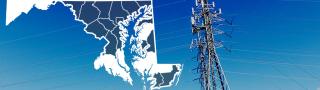 County map of Maryland, FirstNet tower 