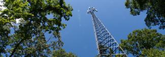 A FirstNet cell tower in Swain county provides coverage to rural area