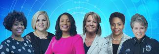 Headshots of six women who serve on the FirstNet Authority Board. 