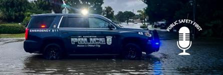 St. Augustine Police SUV with blue Gradient background
